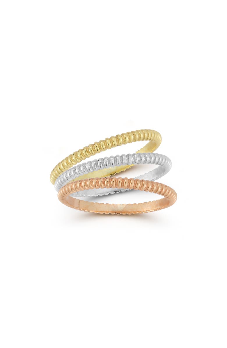 GLAZE JEWELRY Set of 3 Mixed Metal Stackable Rings, Alternate, color, 