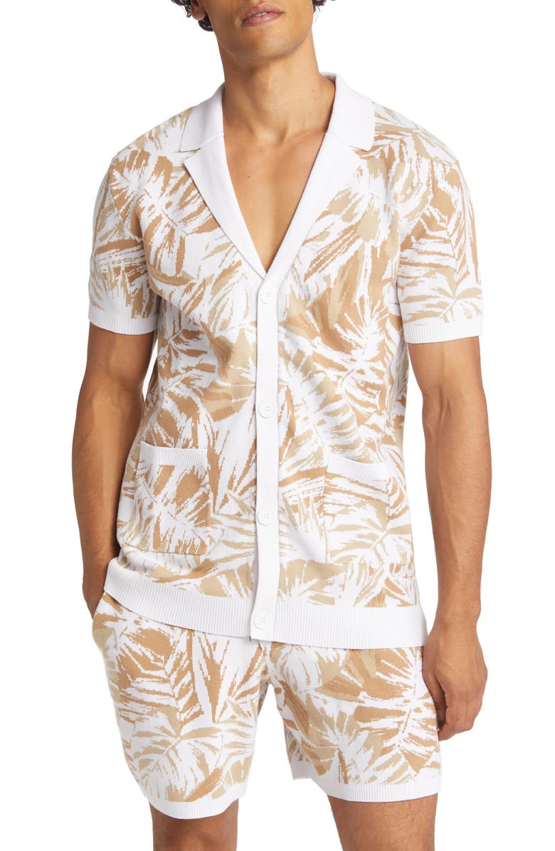 SER.O.YA Men's Taz Knit Short Sleeve Button-Up Shirt, Main, color,