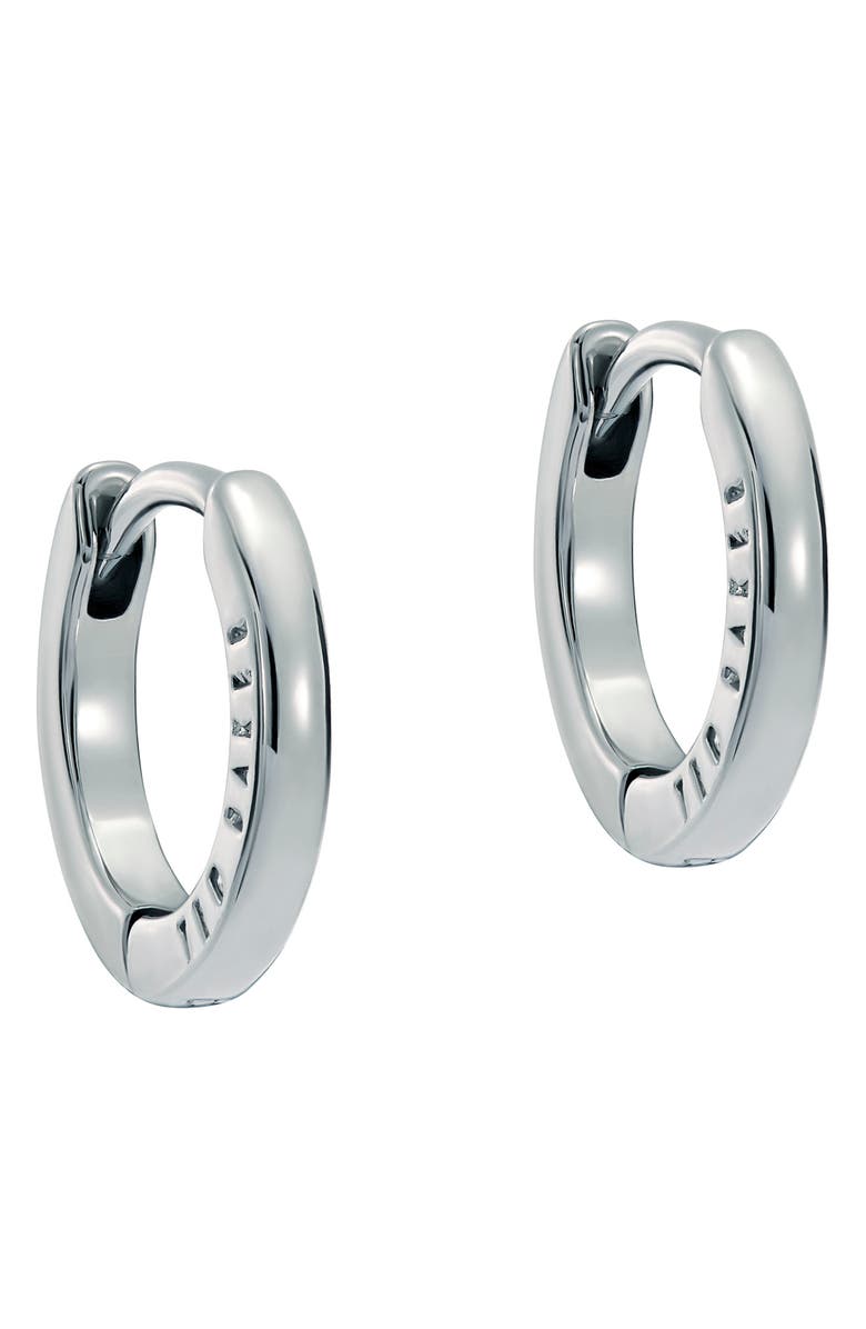 Ted Baker Crislie Logo Hoop Earrings, Alternate, color, Silver Tone