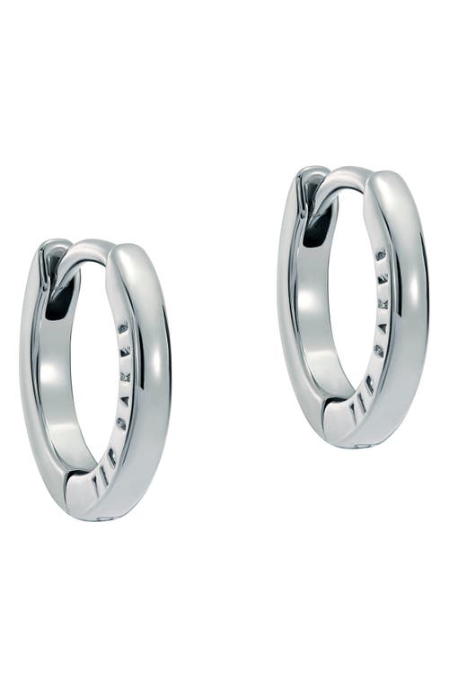 Ted Baker Crislie Logo Hoop Earrings In Silver Tone