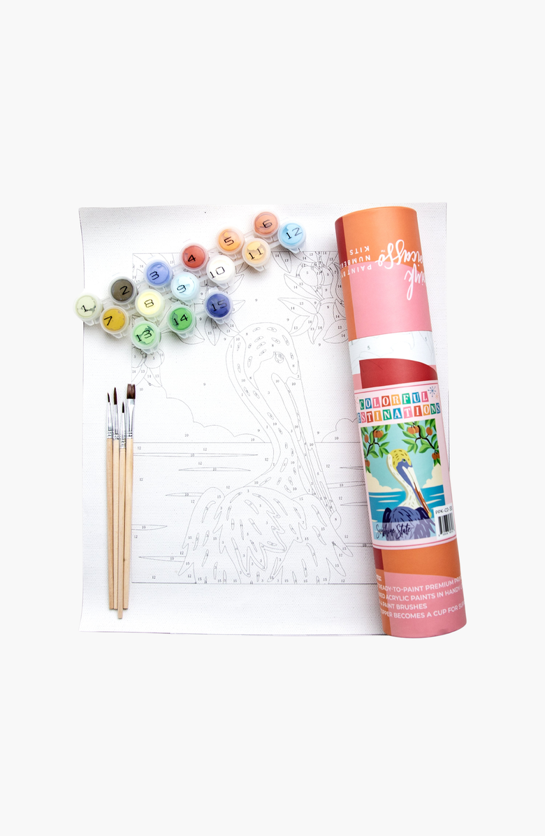 Pink Picasso Kits Sunshine State Paint-by-Numbers Kit, Main, color, Blue / Orange
