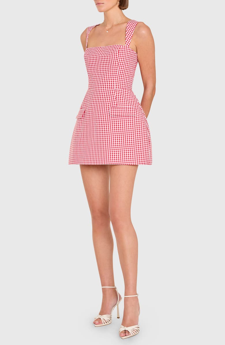 Amanda Uprichard Bethany Skort Romper, Alternate, color, Red White