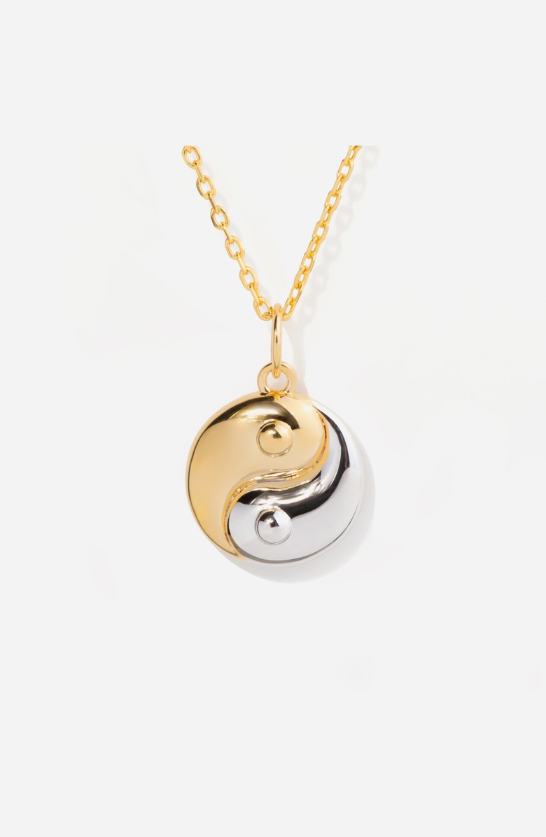 Little Sky Stone Yin Yang Necklace, Main, color, Two Tone Gold/Silver