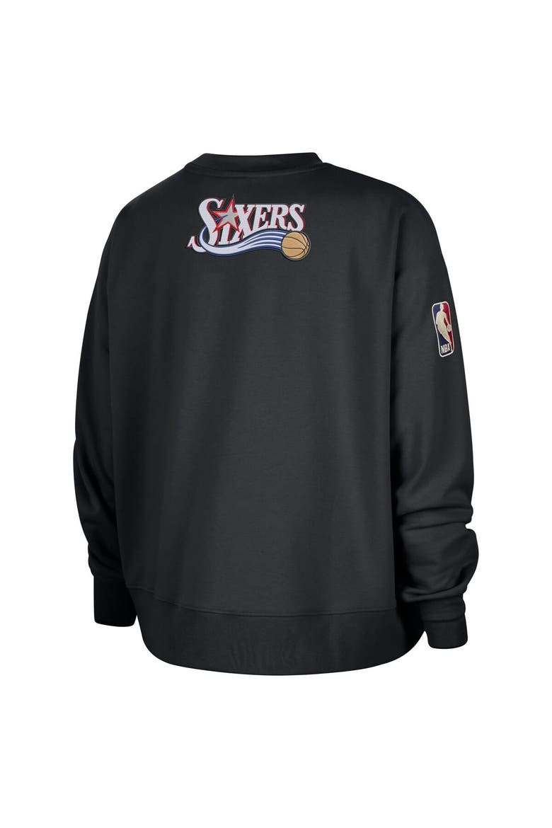 Women's Nike Black Philadelphia 76ers Classic Edition Hardwood Classics Premium Phoenix Fleece Sweatshirt, Alternate, color, Black