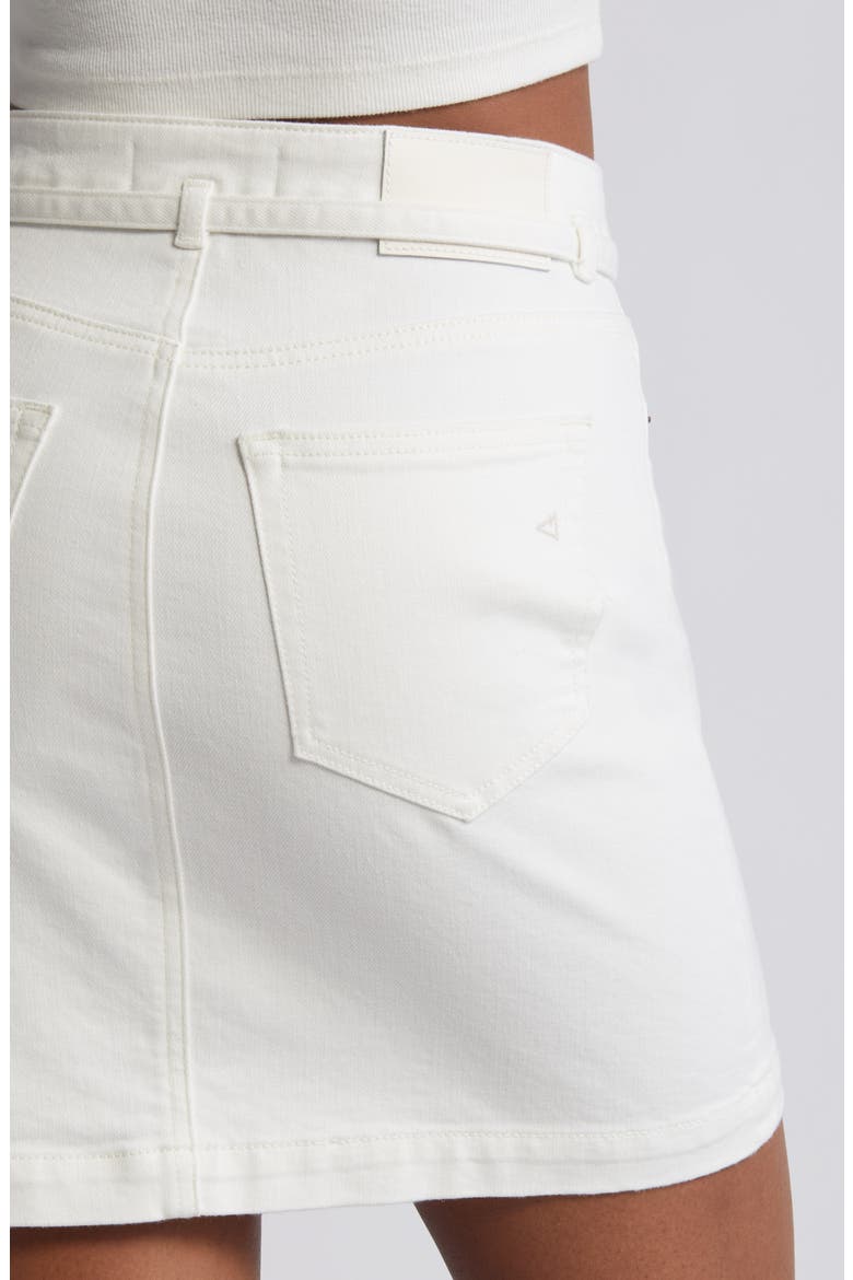 Tie Waist Denim Skirt, Alternate, color, PEARL