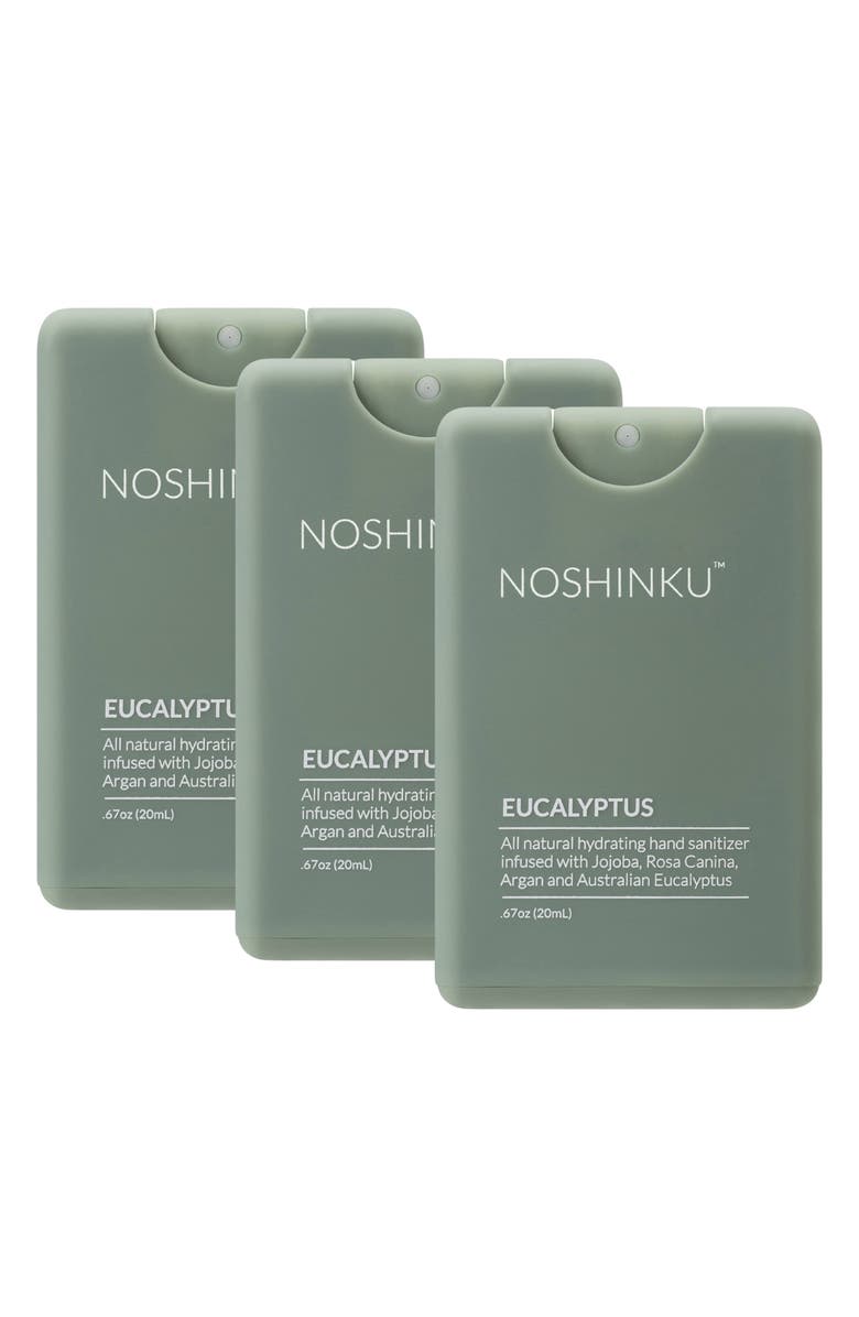 NOSHINKU Eucalyptus Travel Size Hand Sanitizer Trio, Main, color, 