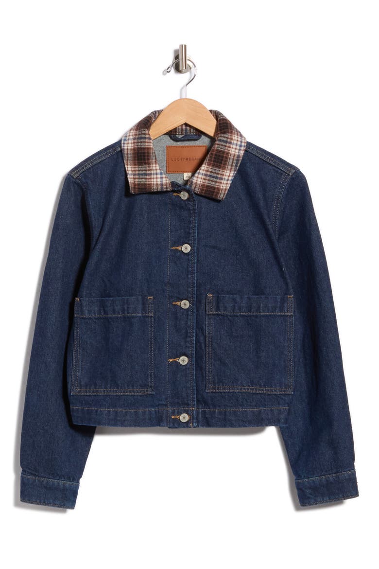 Relaxed Patch Pocket Denim Jacket, Alternate, color, BLUE/ IRON HAND