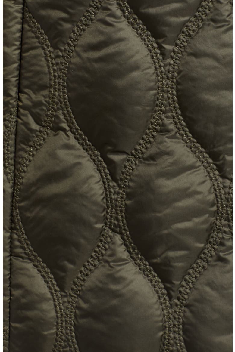 Quilted Water Resistant Coat, Alternate, color, DEEP OLIVE