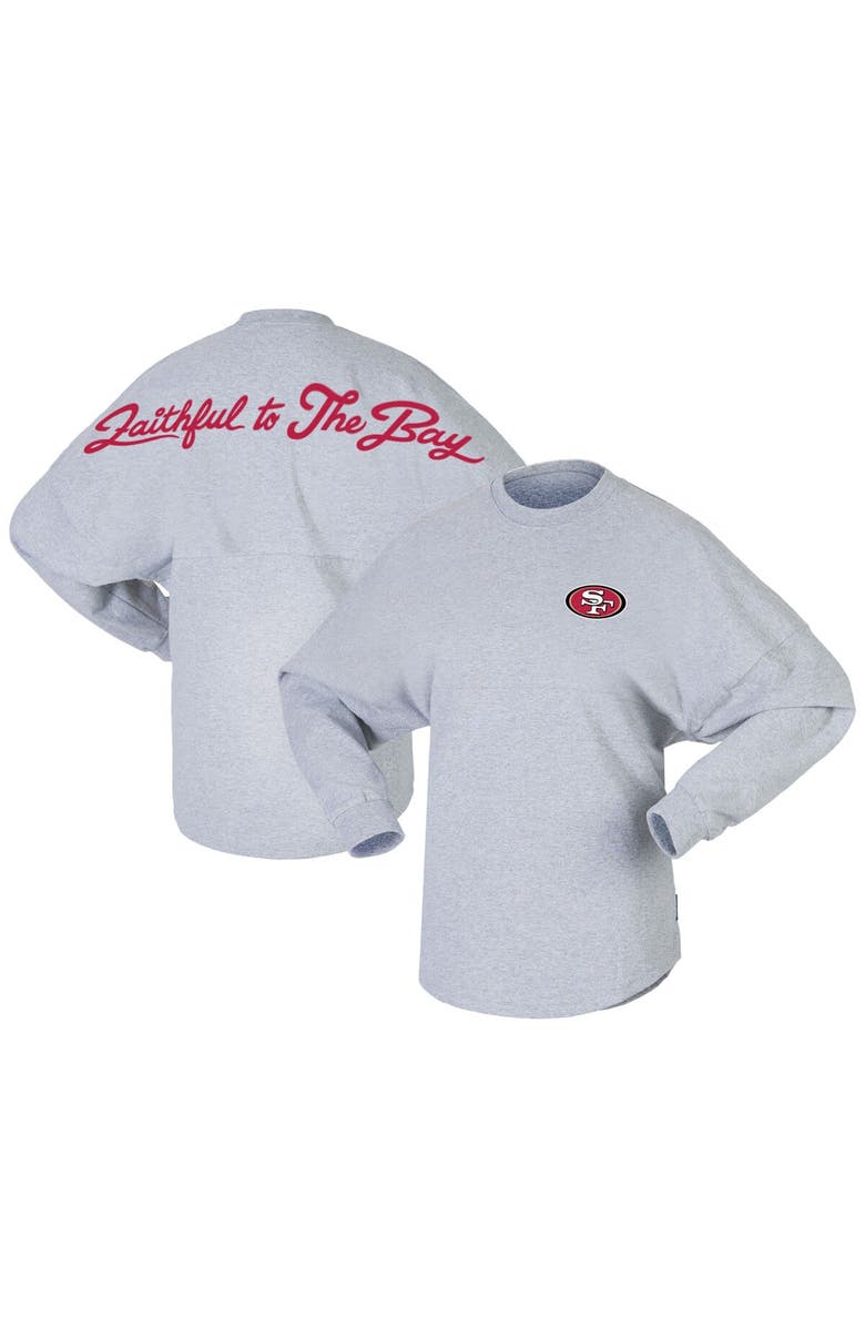 SPIRIT JERSEY Women's Heather Gray San Francisco 49ers Faithful To The Bay T-Shirt, Main, color,