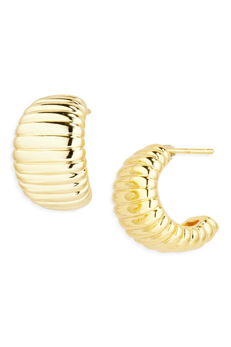 Textured Chunky Hoop Earrings, Main, color, GOLD