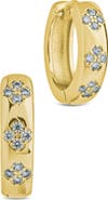 Sterling Forever Aisha Cubic Zirconia Star Huggie Hoop Earrings