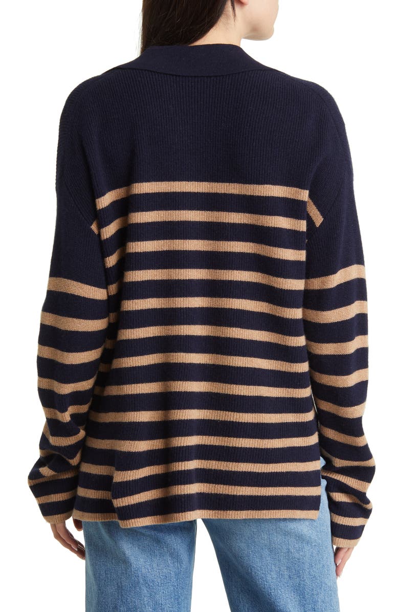 Rails Harris Stripe Cotton, Wool & Cashmere Polo Sweater, Alternate, color, 