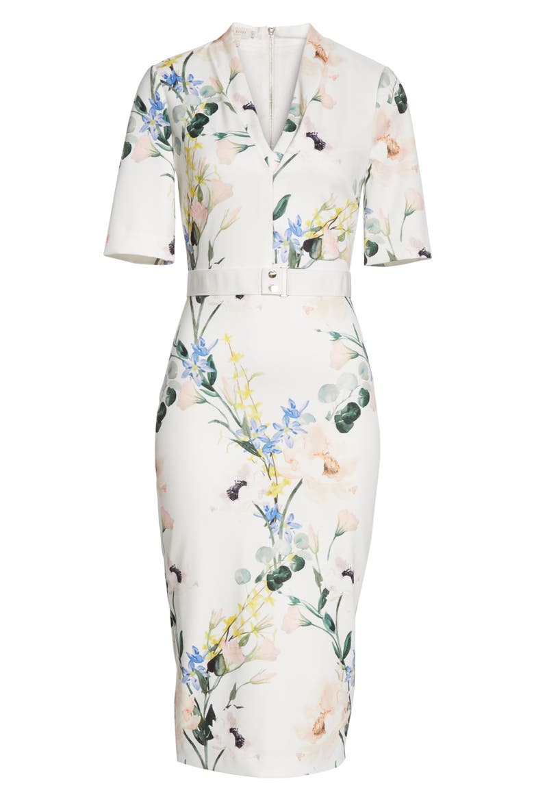 Lylli Elegance Pencil Dress, Alternate, color, WHITE