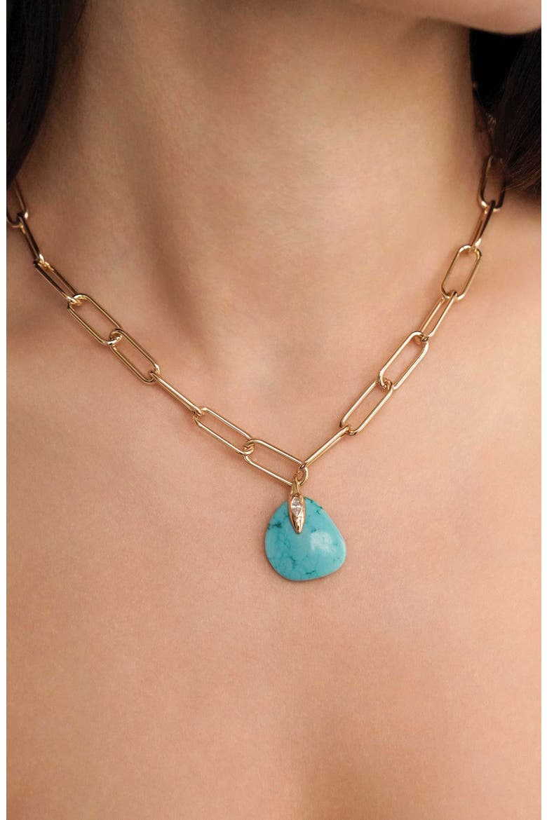 Turquoise Pendant Necklace, Alternate, color, TURQUOISE