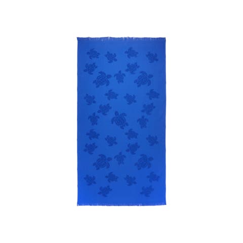 Beach Fouta in Cotton Jacquard Turtles