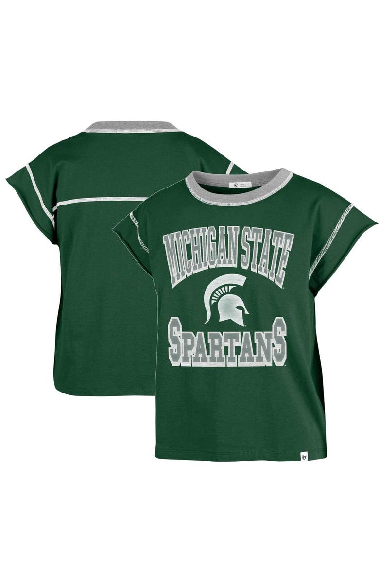 '47 Women's '47 Green Michigan State Spartans Sound Up Maya Cutoff T-Shirt, Main, color, 