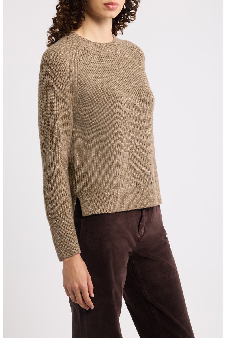 Kimberly Sequin Raglan Sleeve Sweater, Alternate, color, TOFFEE