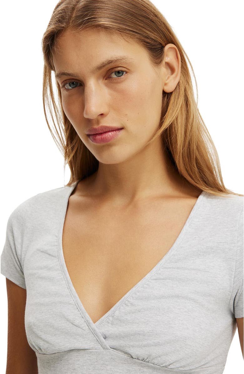 Cotton On Women's Lucy Babydoll Tee, Alternate, color, Grey Marle