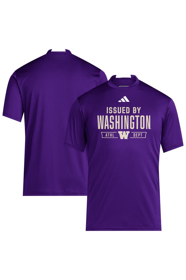 Men's adidas Purple Washington Huskies 2025 Training Performance Team T-Shirt, Main, color, Purple