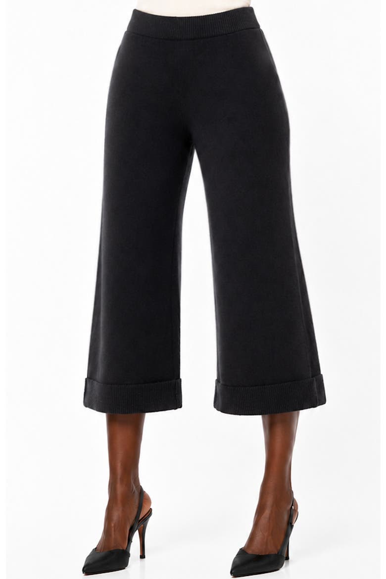 Wide Cuff Sweater Pants, Main, color, BLACK