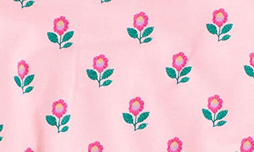 Rufflebutts Zinnia Meadow Cotton Bodysuit In Pink