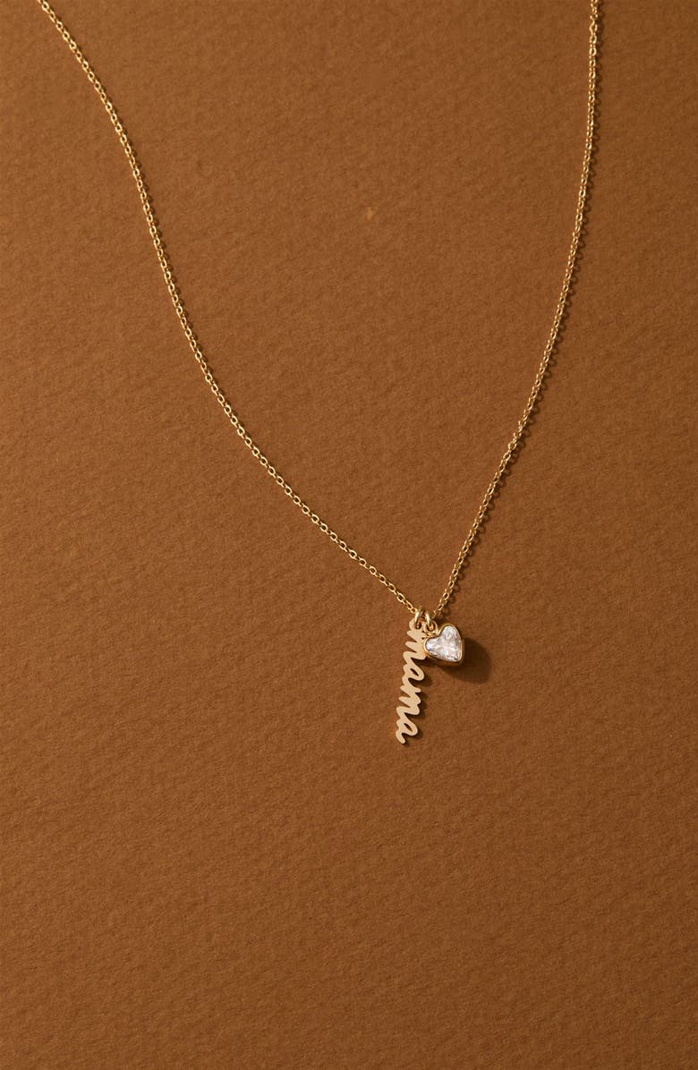 Set & Stones Vivienne Mama Pendant Necklace, Alternate, color, Gold