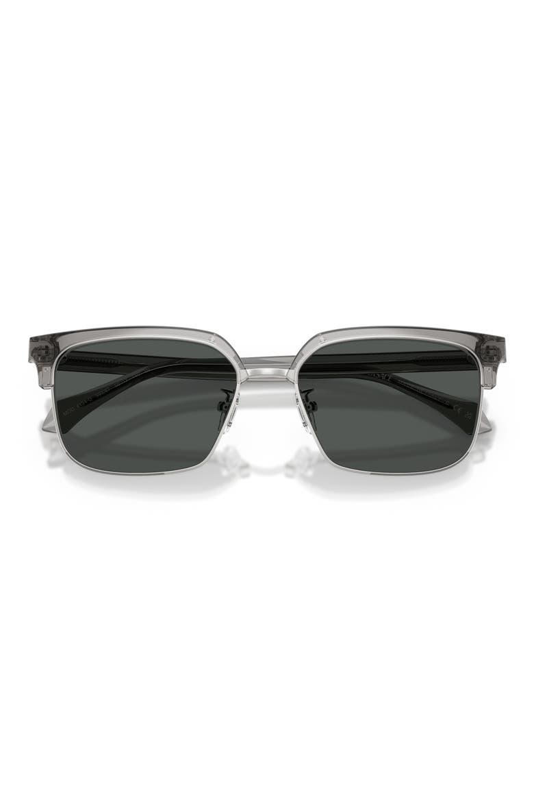 56mm Square Sunglasses, Alternate, color, TRANSPARENT GREY/ DARK GREY