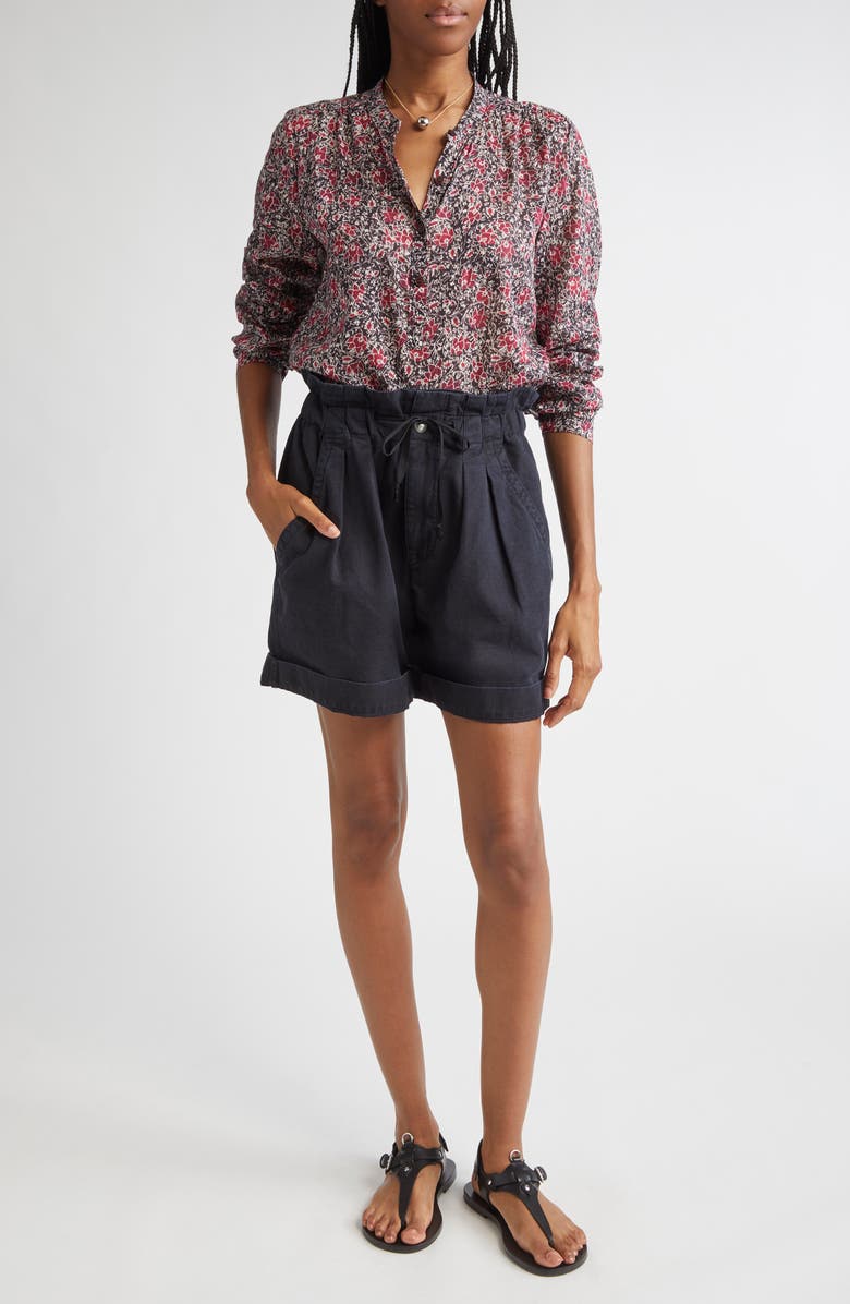 Isabel Marant Étoile Maria Floral Cotton Top, Alternate, color, Crushed Berry