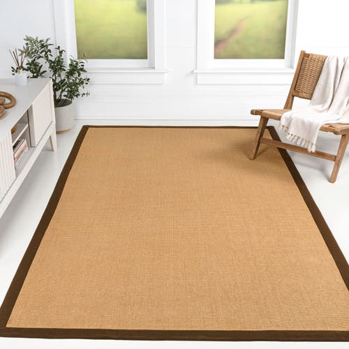 Jonathan Y Camden Farmhouse Cottage Border Jute Area Rug In Brown
