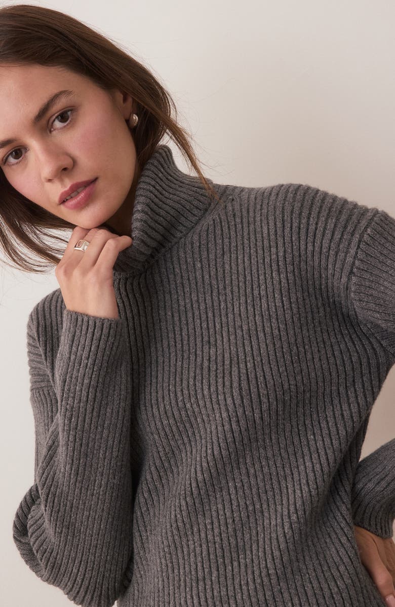 Marine Layer Isla Rib Turtleneck Sweater, Alternate, color, 
