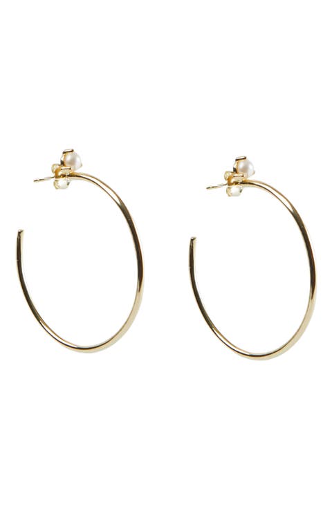 Semiprecious Stone Hoop Earrings