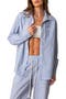 Oversize Pinstripe Cotton Button-Up Shirt