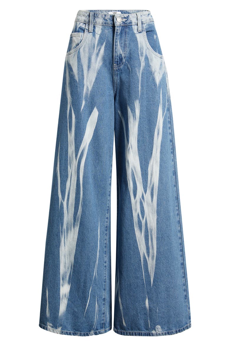 Relaxed Baggy Wide Leg Jeans, Alternate, color, SKY BLUE