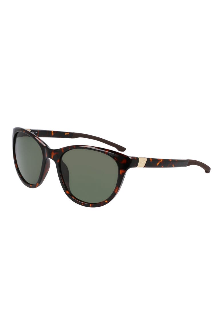 55mm Cat Eye Sunglasses, Alternate, color, TORTOISE / GREEN