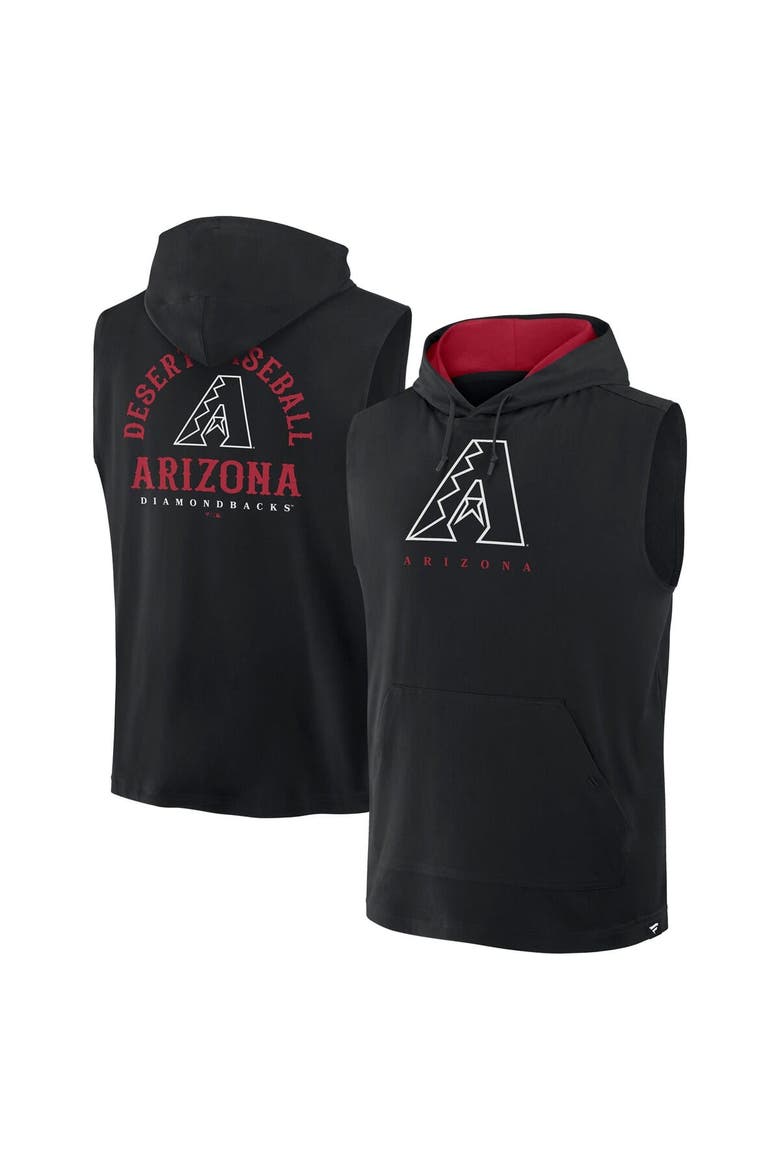 Men's Fanatics Black Arizona Diamondbacks Fire Speed Sleeveless Pullover Hoodie, Main, color, Black