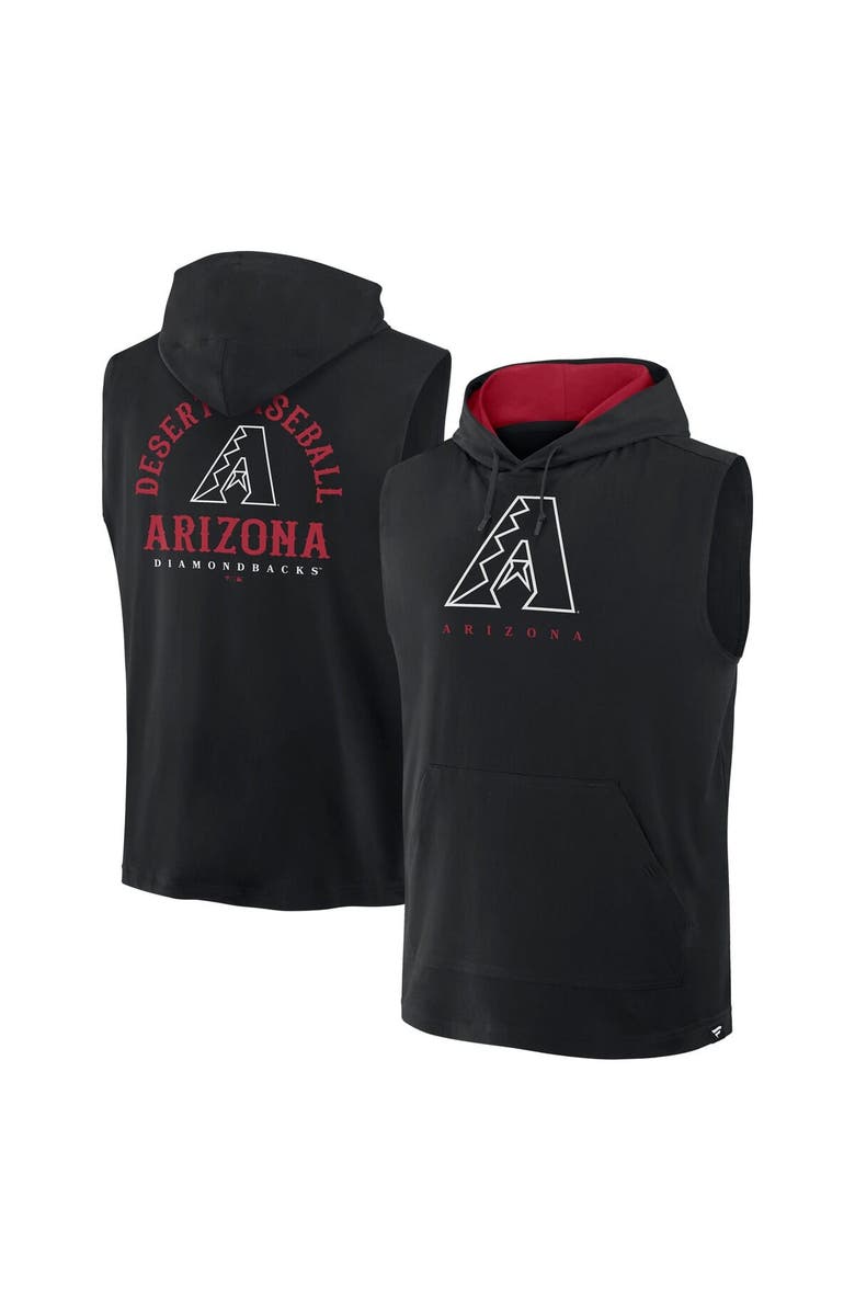 FANATICS Men's Fanatics Black Arizona Diamondbacks Fire Speed Sleeveless Pullover Hoodie, Main, color, Black