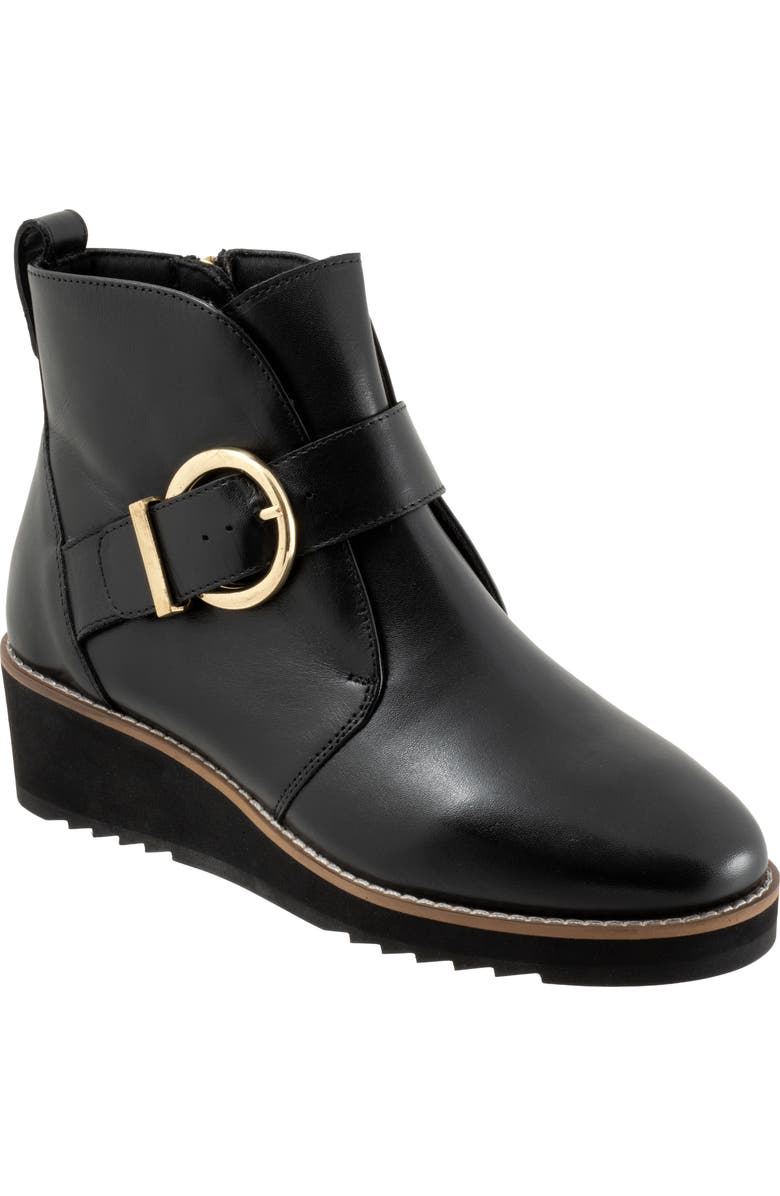 Trotters Wendi Platform Wedge Bootie, Main, color, Black