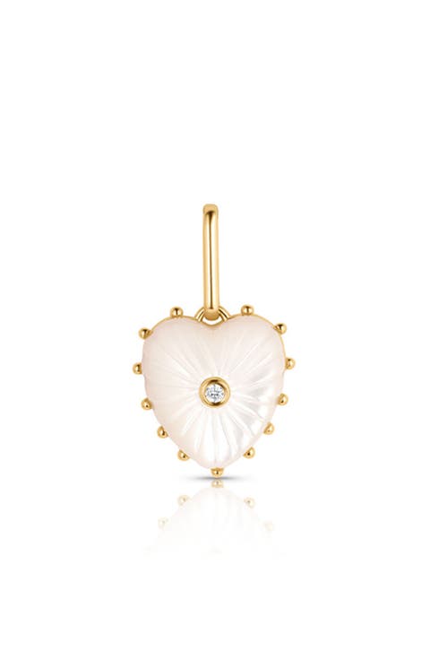 Isabel Tiger Eye Heart Charm