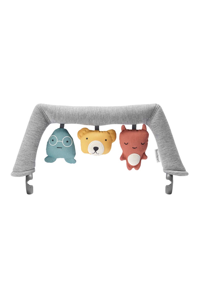 Baby Bouncer Soft Friends Toy Bar, Main, color, LIGHT GREY