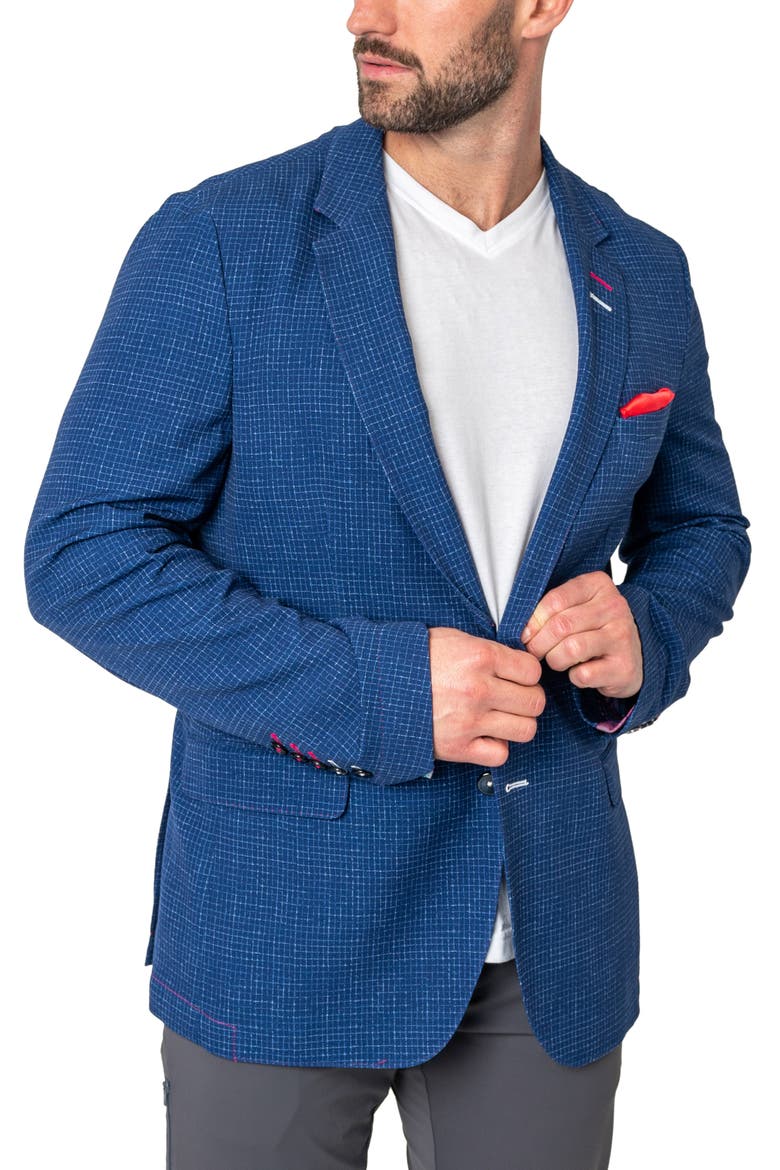 Unconstructed Squared Blazer, Alternate, color, BLUE