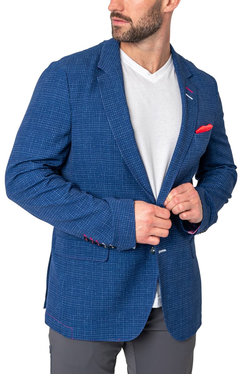 Maceoo Unconstructed Squared Blazer, Alternate, color, Blue