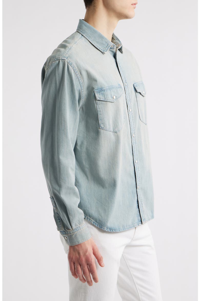 Modern Cotton Denim Snap-Up Western Shirt, Alternate, color, CALABASAS