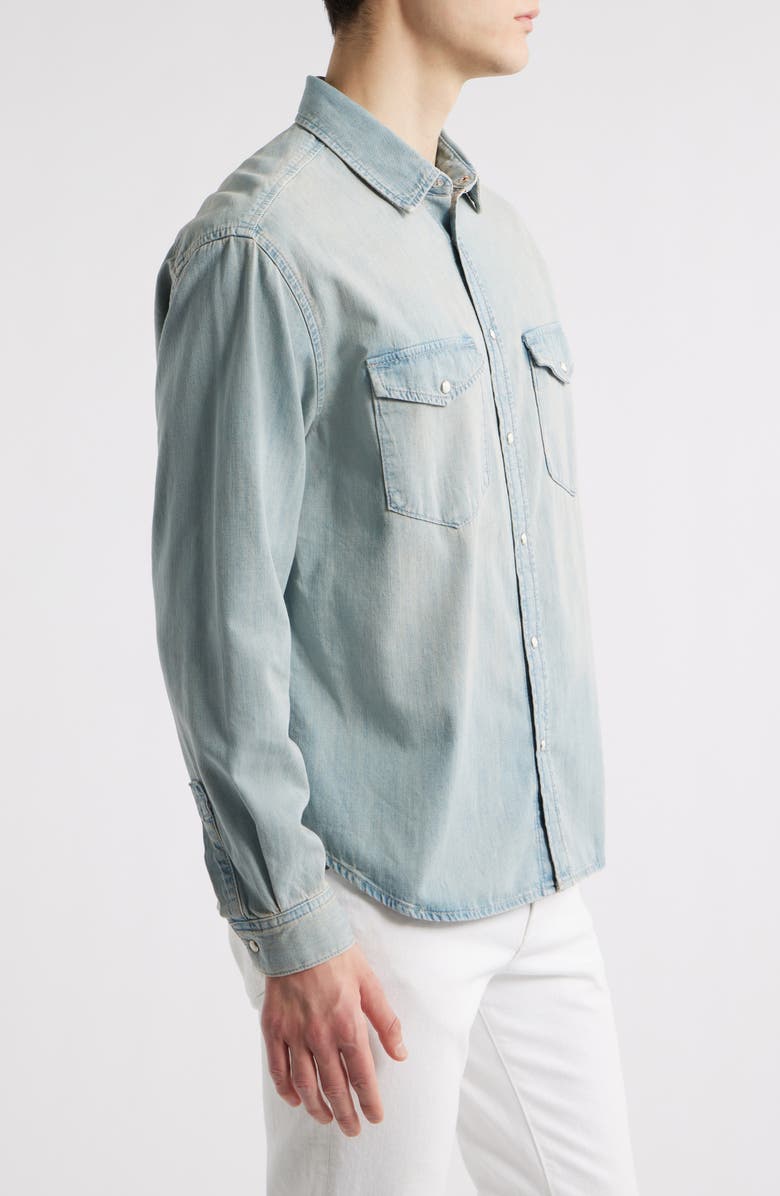FRAME Modern Cotton Denim Snap-Up Western Shirt, Alternate, color, Calabasas