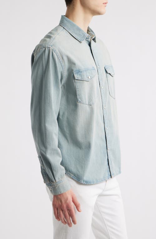 Frame Modern Cotton Denim Snap-up Western Shirt In Blue