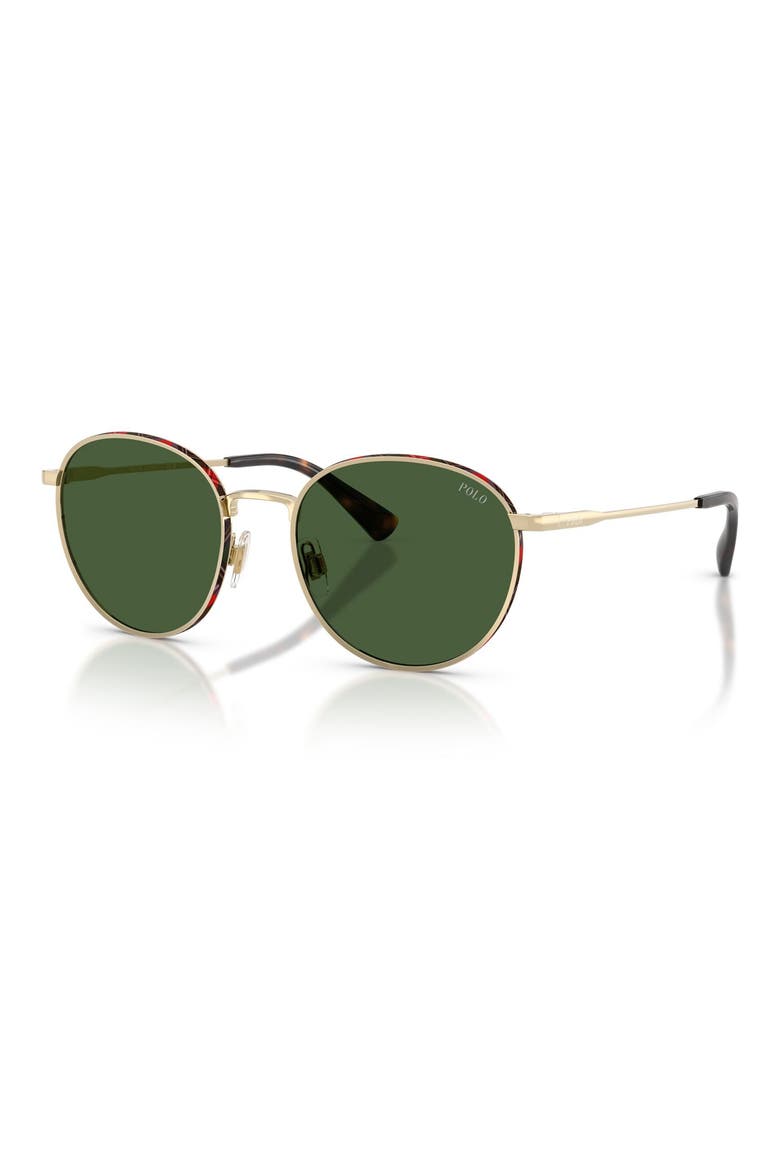 53mm Phantos Sunglasses, Alternate, color, SHINY PALE GOLD / BOTTLE GREEN