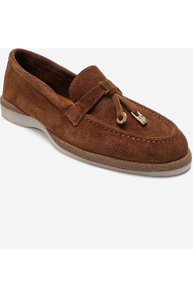Forever & Always Shoes Ilvena Leather Loafer, Alternate, color, Cognac Suede