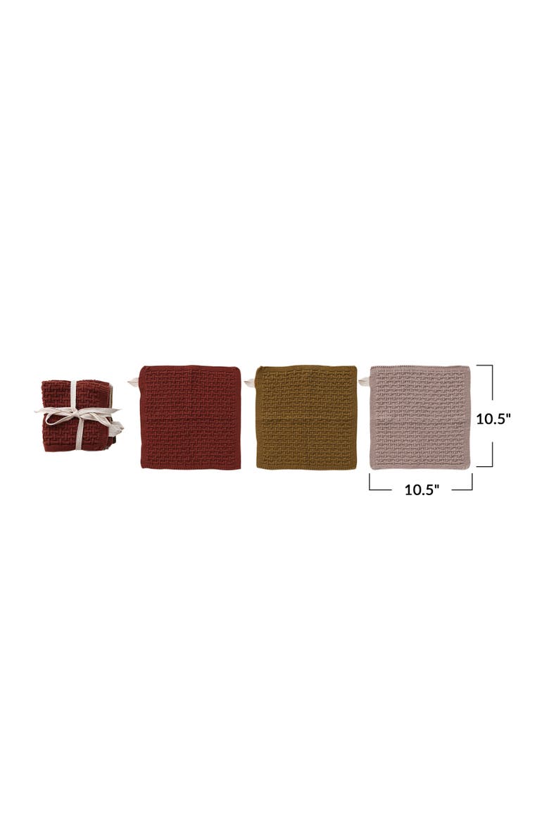 Artisan Knit Cotton Dish Cloth Set, Alternate, color, Multicolor