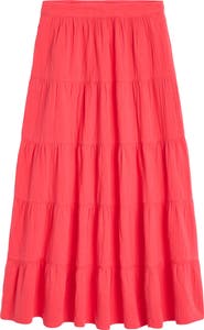 Boden Nadia Tiered Cotton Maxi Skirt