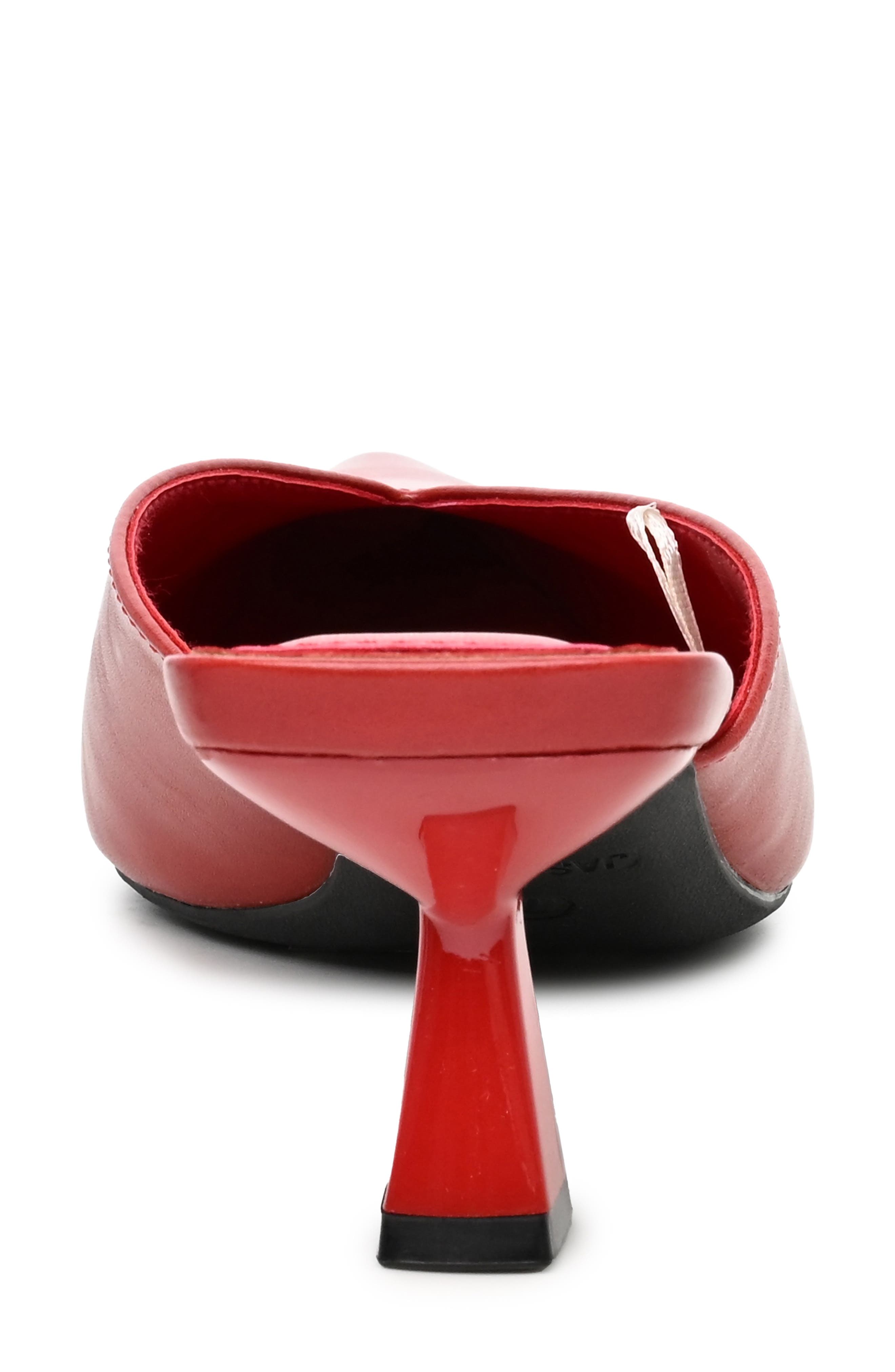 Faux Leather Pointed Toe Mule, Alternate, color, RED