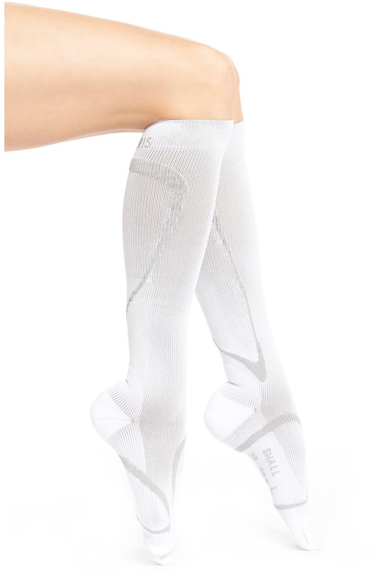 Performance Compression Knee High Socks, Main, color, WHITE